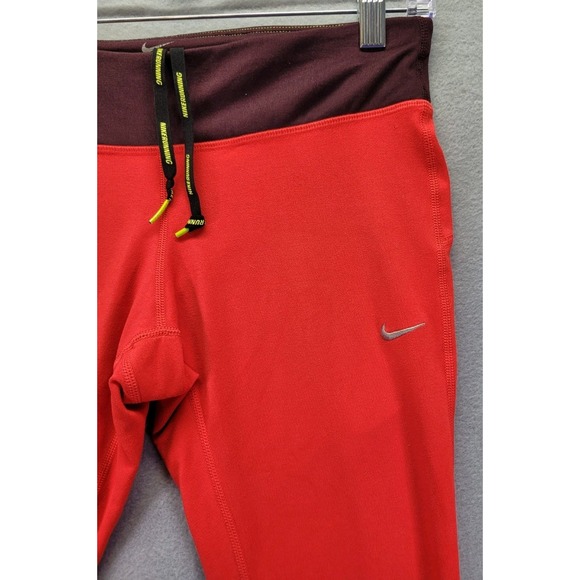 Nike Dri-Fit Running Leggings Womens Size Small Drawstring Compression Colorblok - Picture 2 of 10